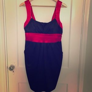 Coral and Black Cocktail Dress- with pockets!!